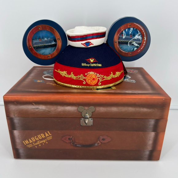 NEW Disney Cruise Line Fantasy Inaugural Mickey Ear Hat In Original Box LE 500 - Picture 1 of 16